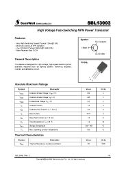Datasheet SBL13003 manufacturer Неопределенные