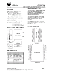 Datasheet UT621024LC-55L manufacturer Неопределенные