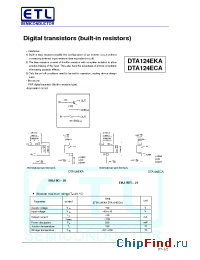 Datasheet DTA124ECA manufacturer E-Tech