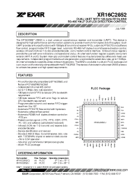 Datasheet 16C2852 manufacturer Exar