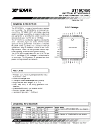 Datasheet ST16C450CJ44 manufacturer Exar