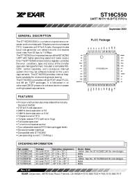 Datasheet ST16C550CP40 manufacturer Exar