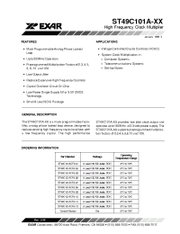 Datasheet ST49C101ACF8-07 manufacturer Exar