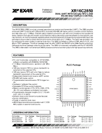 Datasheet XR16C2850CJ manufacturer Exar