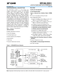 Datasheet XR16L2551IM manufacturer Exar