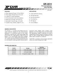 Datasheet XR-2211 manufacturer Exar