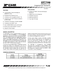 Datasheet XRT7296 manufacturer Exar
