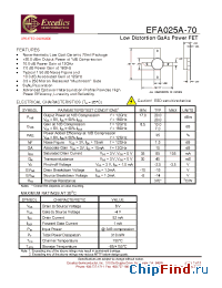 Datasheet EFA025A-70 manufacturer Excelics