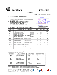 Datasheet EFA025AL manufacturer Excelics