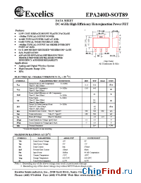 Datasheet EPA240D-SOT89 manufacturer Excelics
