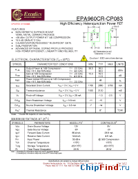 Datasheet EPA960CR-CP083 manufacturer Excelics