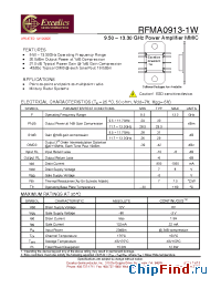 Datasheet RFMA0913-1W manufacturer Excelics