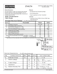 Datasheet 1N4154TR manufacturer Fairchild
