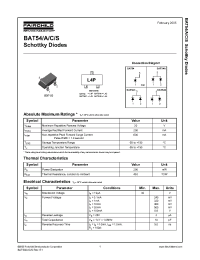 Datasheet BAT54A manufacturer Fairchild
