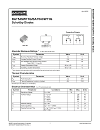 Datasheet BAT54SWT1G manufacturer Fairchild