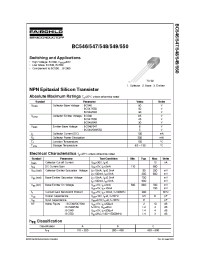 Datasheet BC549 manufacturer Fairchild