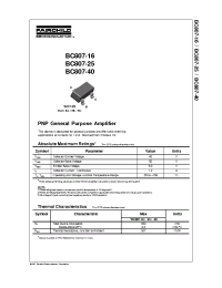 Datasheet BC807-25-MR manufacturer Fairchild