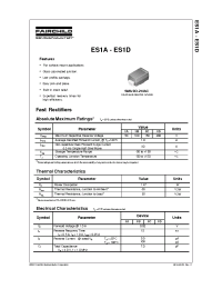 Datasheet ES1A manufacturer Fairchild