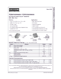 Datasheet FDP070AN06A0 manufacturer Fairchild