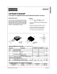 Datasheet FDP4020P manufacturer Fairchild