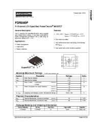 Datasheet FDR840P manufacturer Fairchild