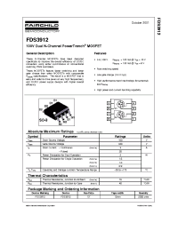 Datasheet FDS3912 manufacturer Fairchild