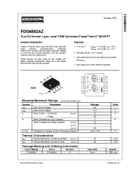 Datasheet FDS6892AZ manufacturer Fairchild