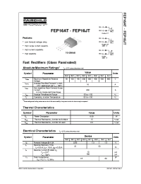 Datasheet FEP16AT...FEP16JT manufacturer Fairchild
