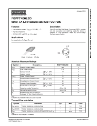 Datasheet FGPF7N60LSD manufacturer Fairchild