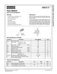 Datasheet FQA13N50CF manufacturer Fairchild