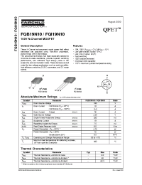 Datasheet FQB19N10 manufacturer Fairchild