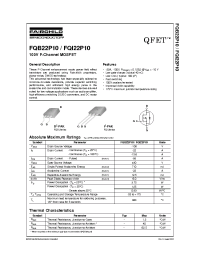 Datasheet FQB22P10 manufacturer Fairchild