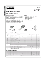 Datasheet FQB2N90 manufacturer Fairchild