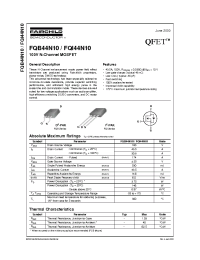 Datasheet FQI44N10 manufacturer Fairchild