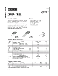 Datasheet FQI630 manufacturer Fairchild