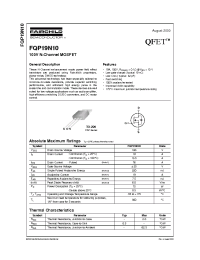 Datasheet FQP19N10 manufacturer Fairchild