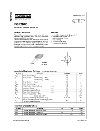 Datasheet FQP2N80 manufacturer Fairchild