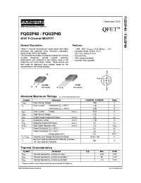 Datasheet FQU2P40 manufacturer Fairchild