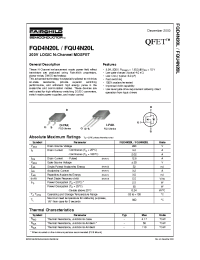 Datasheet FQU4N20L manufacturer Fairchild