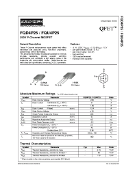 Datasheet FQU4P25 manufacturer Fairchild