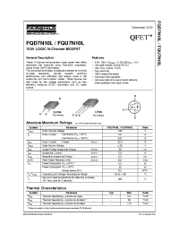 Datasheet FQU7N10L manufacturer Fairchild