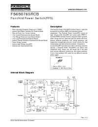 Datasheet FS6S0765RCB manufacturer Fairchild