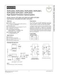 Datasheet HCPL0501 manufacturer Fairchild