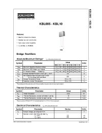 Datasheet KBL005...KBL10 manufacturer Fairchild