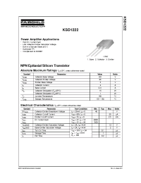 Datasheet KSD1222 manufacturer Fairchild