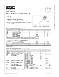 Datasheet KSP2907ACBU manufacturer Fairchild