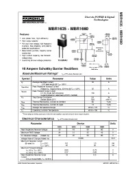 Datasheet MBR1635 manufacturer Fairchild