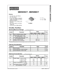 Datasheet MBR2045CT manufacturer Fairchild