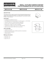Datasheet MOC215-M manufacturer Fairchild