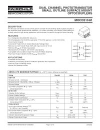 Datasheet MOCD213-M manufacturer Fairchild
